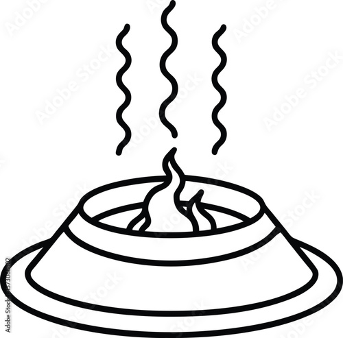 hot spring icon vector line art on transparent background
