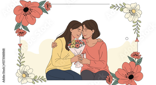 Cherishing moments of maternal love and gratitude a heartwarming embrace between mother and daughter