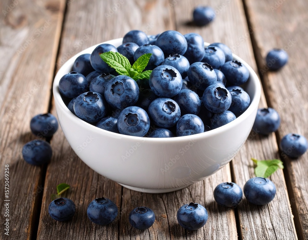 blueberries in a white bowl on wooden table blueberries in a white bowl on wooden table