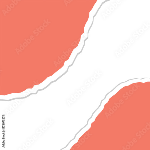 Coral orange torn paper background