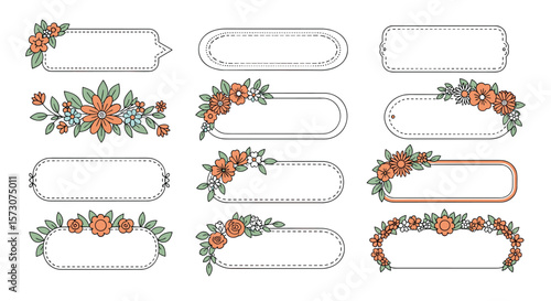 Beautiful floral decorative frames and borders for elegant design projects