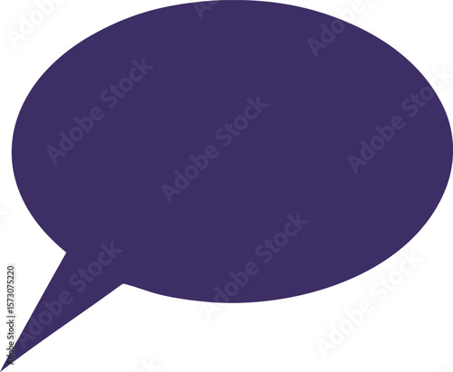 A single dark purple speech bubble icon isolated on a white background, isolated on a transparent background