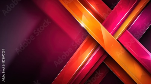 This composition showcases dynamic intersecting lines in vibrant pink and orange hues against a dark backdrop, creating an energetic and modern atmosphere suitable for various applications