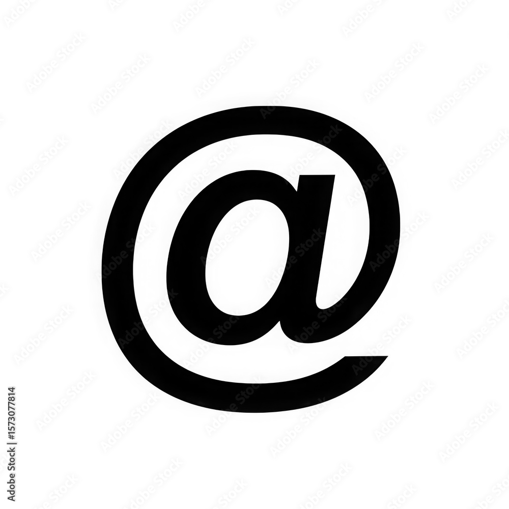 Black at symbol isolated on transparent background for digital communication Black at symbol isolated on transparent background for digital communication
