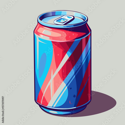 Red and Blue Soda Can Illustration Graphic Design