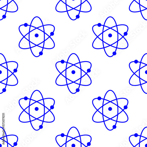 Seamless atom pattern on white background