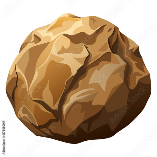 Cartoon illustration of a large, textured rock