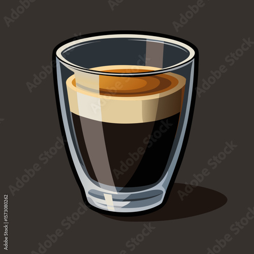 Espresso Macchiato in a Double Walled Glass Cup