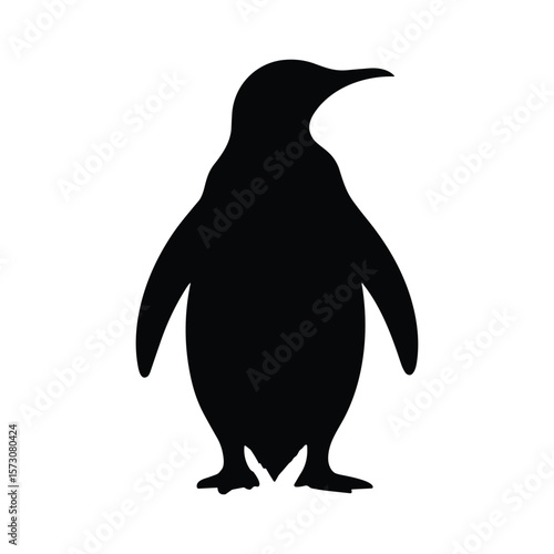 Penguin Silhouette Vector Illustration.