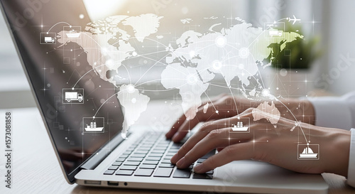 Global Logistics Network Technology Business Supply Chain Map Shipping