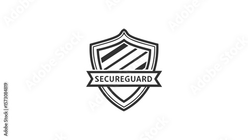Modern insurance company logo design with abstract geometric elements