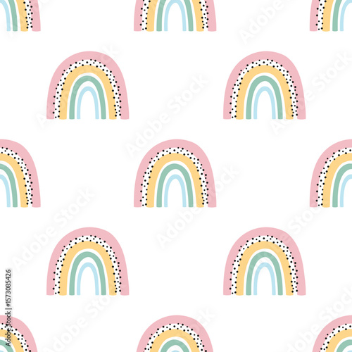Cute Hand Drawn Rainbow Pattern