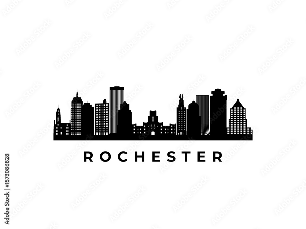 Obraz premium Vector Rochester skyline. Travel Rochester famous landmarks. Business and tourism concept for presentation, banner, web site.
