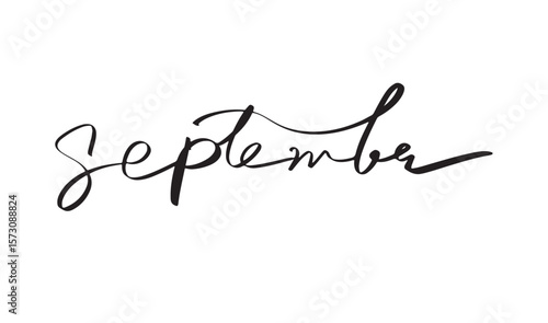 September month tex t font calligraphy hand writtem lettering script black color object icon september month calendar week date event schedule diary organizer planner autumn season september word text