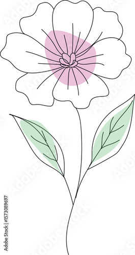 Wallpaper Mural pink flower vector Torontodigital.ca