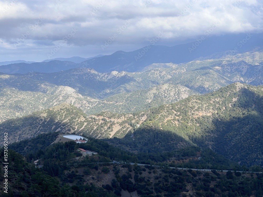 Obraz premium View from a road in Limassol District in Cyprus island country