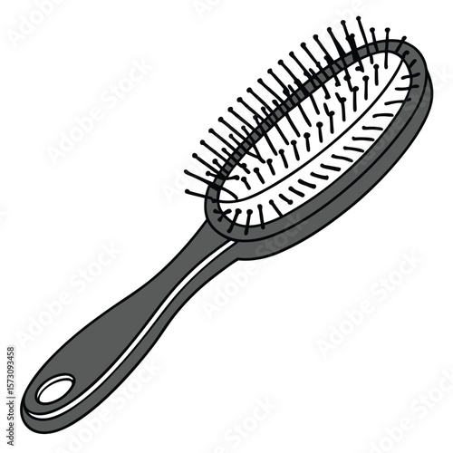 Simple comb or brush outline, ideal for beauty, hair care, or grooming designs on a white background.