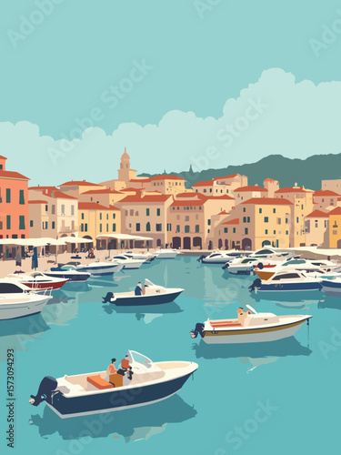 Marseille - Vieux-Port boats bobbing in azure Mediterranean under ochre facades