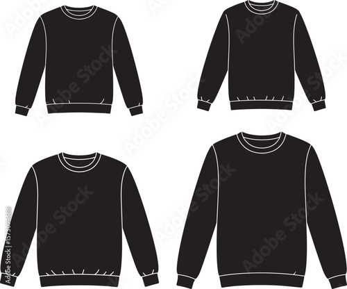 Stylized silhouette of a person wearing jumper clothes dynamic pose
