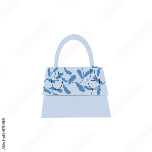 Women's bag, hobo. Fashion accessory. Hand drawn vector illustration. Isolated element.