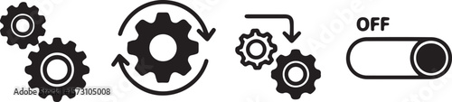 Abstract vector illustration of speaker and music background with mechanical gear and cogwheel symbols
