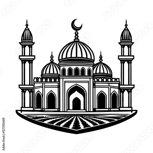 mosque silhouette vector art