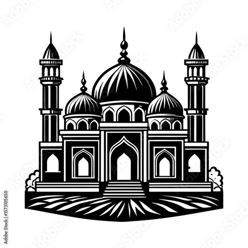 mosque silhouette vector art