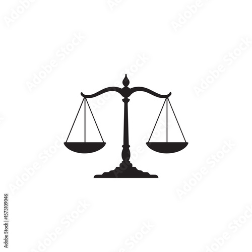Balance Scale Icon Symbol of Justice and Law