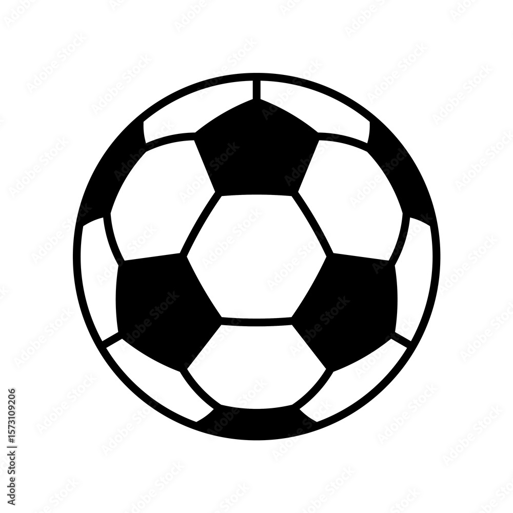 Fototapeta premium Soccer ball or football flat vector icon for sports apps and websites