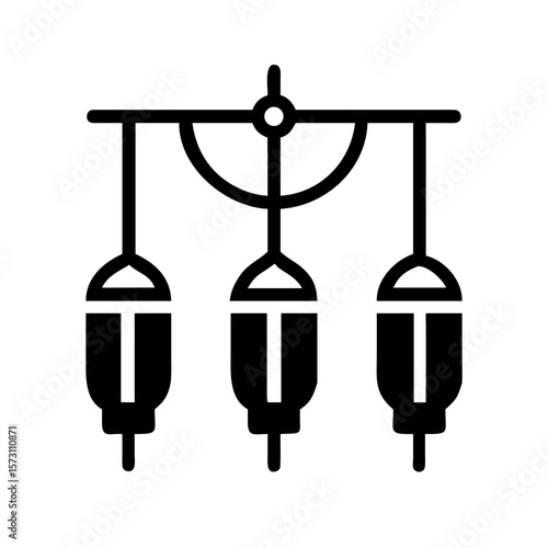 Wallpaper Mural Elegant Triple Hanging Lantern with Tassels Vector Illustration of a Decorative Light Fixture Torontodigital.ca