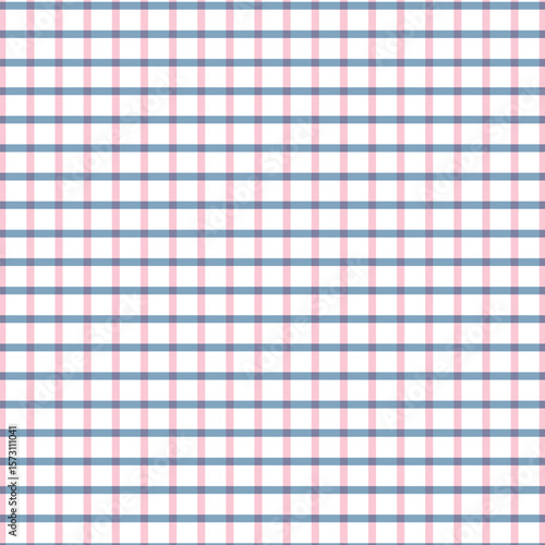 Blue and pink Gingham seamless vector pattern. watercolor stripes, tartan texture for spring picnic table cloth, shirts, plaid, clothes, dresses, blankets, paper.
