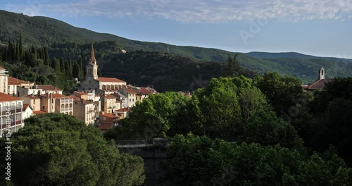 Wallpaper Mural Amelie les Bains,  Pyrenees Orientales,Occitania, France.  The church Saint Quentin. Torontodigital.ca