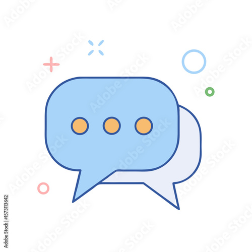 Modern flat design chat bubbles with decorative elements