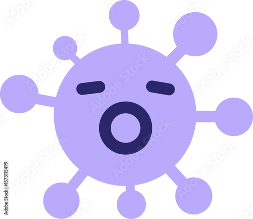yawning virus in bright neon color