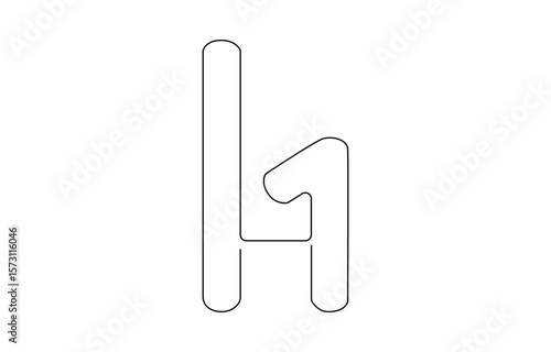 One line continuous hacker cyber security symbol concept. Silhouette online bank thief finance safety technology icon, One line continuous cyber security hacker symbol. Silhouette of online financial.