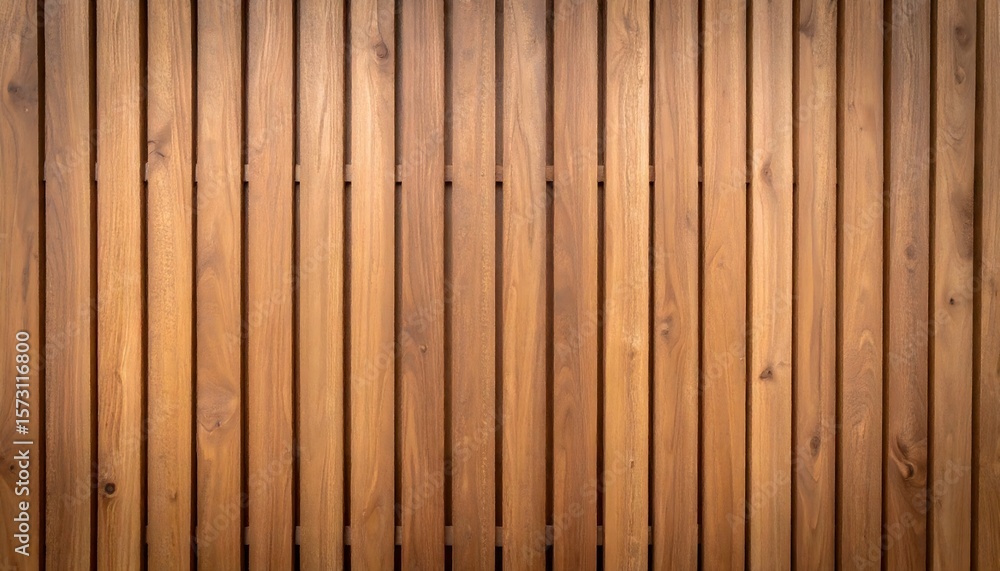 Fototapeta premium Warm toned wooden slat wall with subtle grain and even lighting