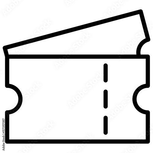 Ticket icon for entry to concert events, cinemas, museums, bus, train, ferry transportation, or as a discount coupon when on vacation or holiday.