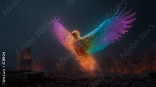 Rainbow Phoenix soars high