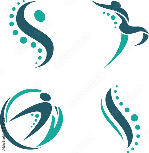 Chiropractic rehab health logo represents recovery support and wellness through a clean and calming 