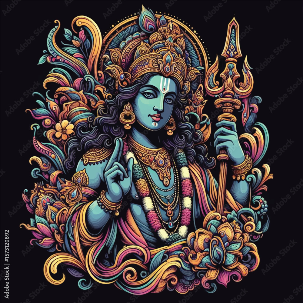 Fototapeta premium Lord Krishna Art & Illustration