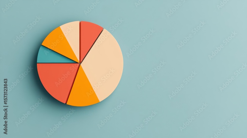 Fototapeta premium Pie chart infographic visualizing global sanctions and their economic targets