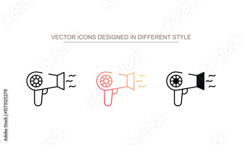 Hairdryer icon design with white background stock illustration