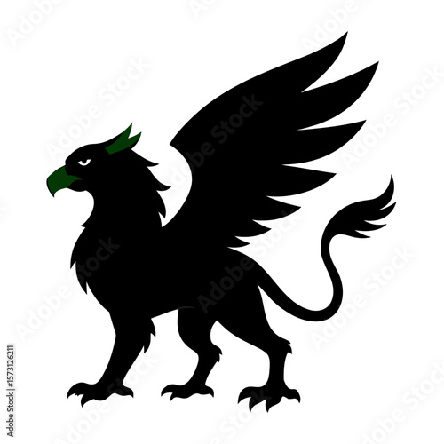 vector illustration of an mythological animal griffin 