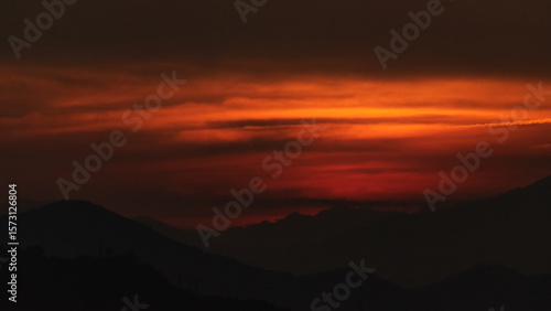 sunset in the mountains