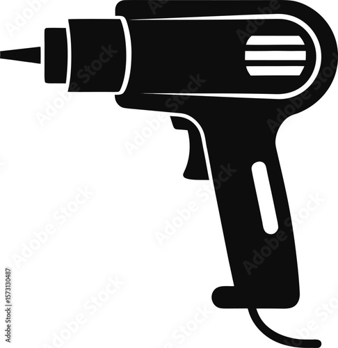 heat gun vector black silhouette illustration