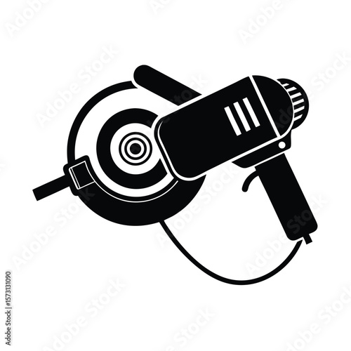 heavy duty angle grinder silhouette with power