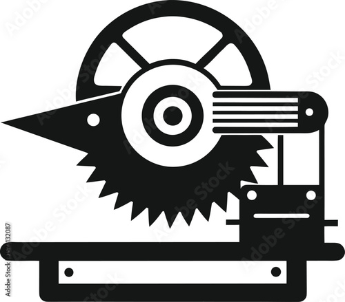 heavy duty miter saw black icon illustration