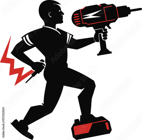 high torque impact driver in action pose black