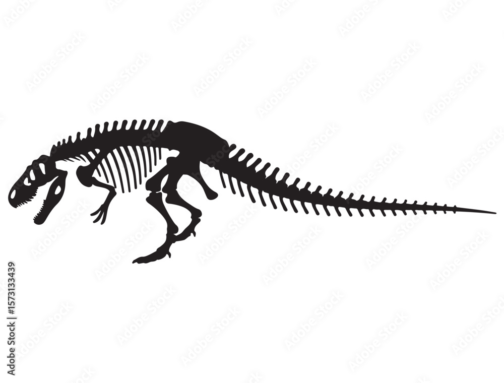 Fototapeta premium DINOSAUR SKELETON SILHOUETTE