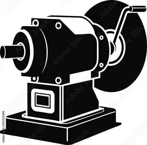 industrial bench grinder black silhouette vector
